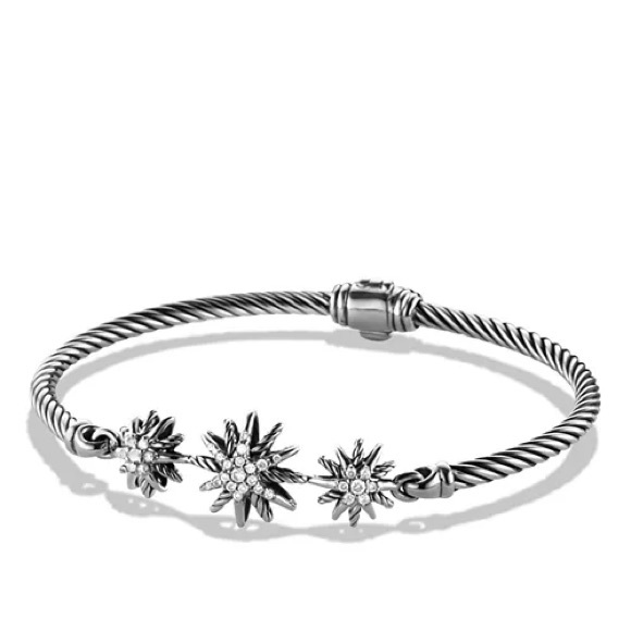 David Yurman Starburst Three - Station Cable Bracelet with Diamonds SS - Picture 5 of 5